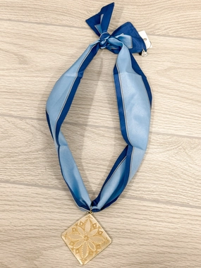 Lovely Stripes Blue Scarf Necklace For School