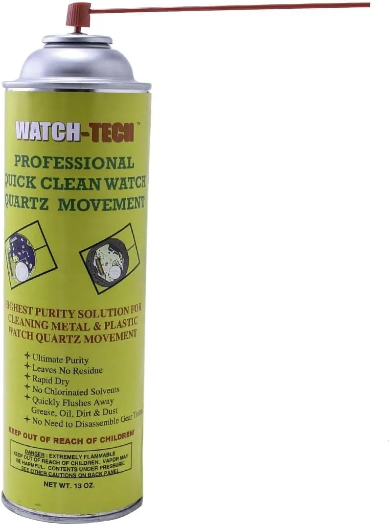 Quick Clean Quartz Movement Spray for Cleaning Metal and Plastic Watch Quartz Movements (CL-125), Yellow