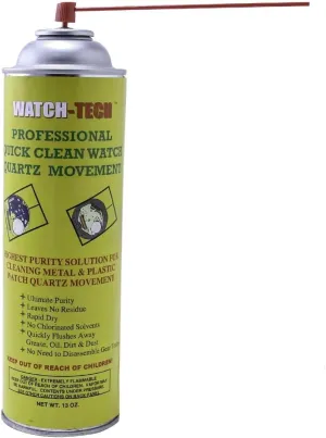 Quick Clean Quartz Movement Spray for Cleaning Metal and Plastic Watch Quartz Movements (CL-125), Yellow