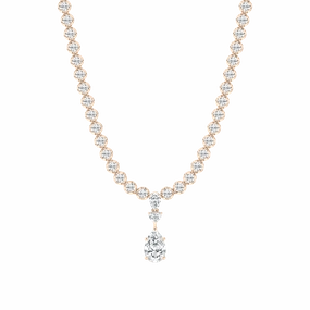 Excellent Present Fashion Hit 12 ? Pear, Round and Heart Lab Grown Diamond Bezel Tennis Necklace