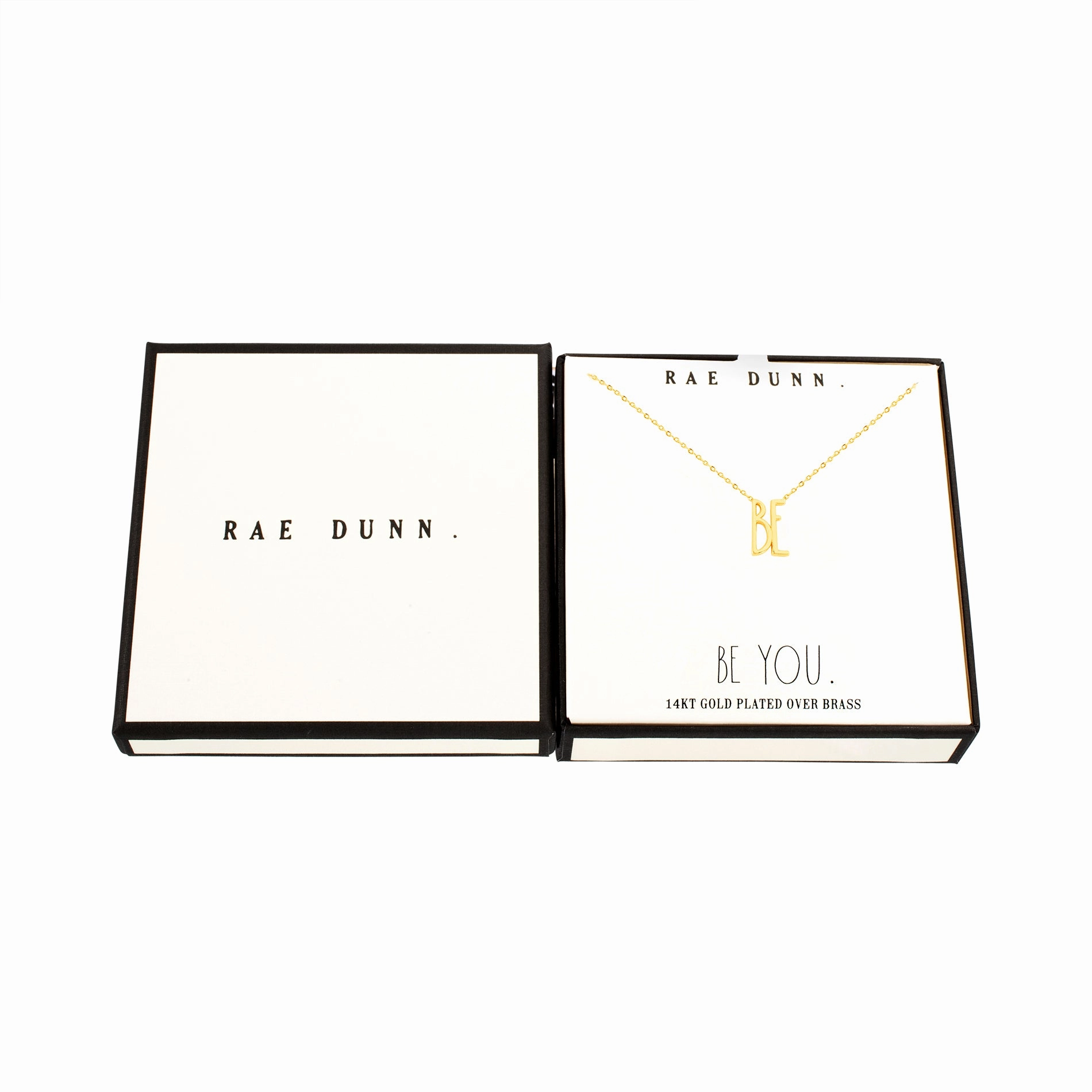 Rae Dunn Inspirational Station Cable Chain Necklace in Yellow Gold Plated Sterling Silver Bold Statement