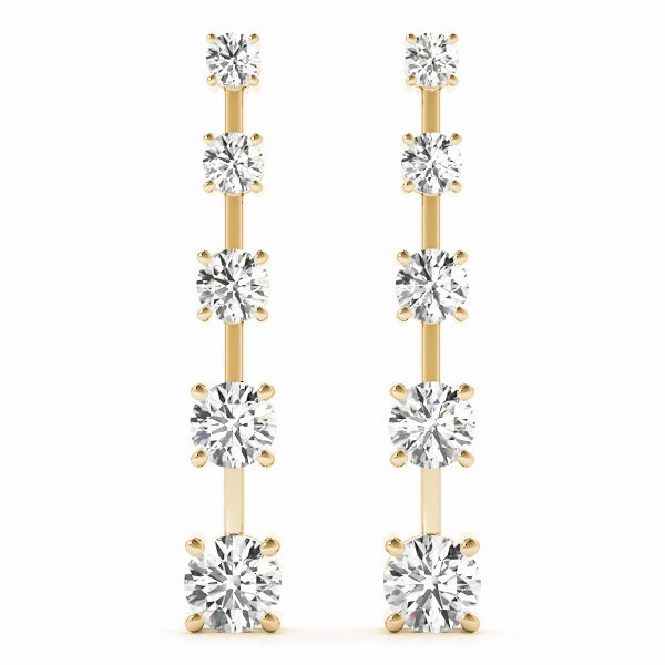 Millennium Adornment Round Diamond Journey Stud Earrings
