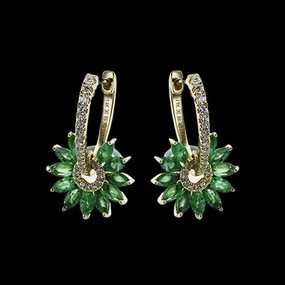 ZE859-Y Color Earring in 14k Gold with Diamonds Avant-Garde Piece