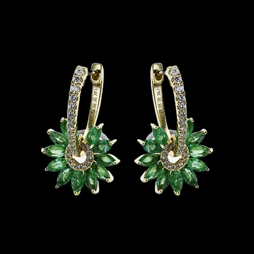 ZE859-Y Color Earring in 14k Gold with Diamonds Avant-Garde Piece