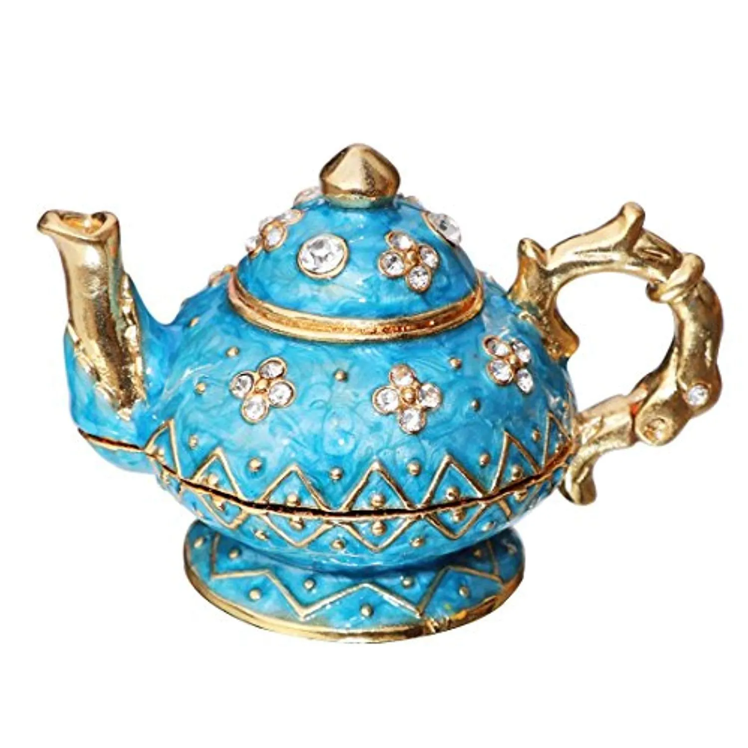 Retro lTrinket Box Hinged Hand-painted Figurine Collectible Ring Holder