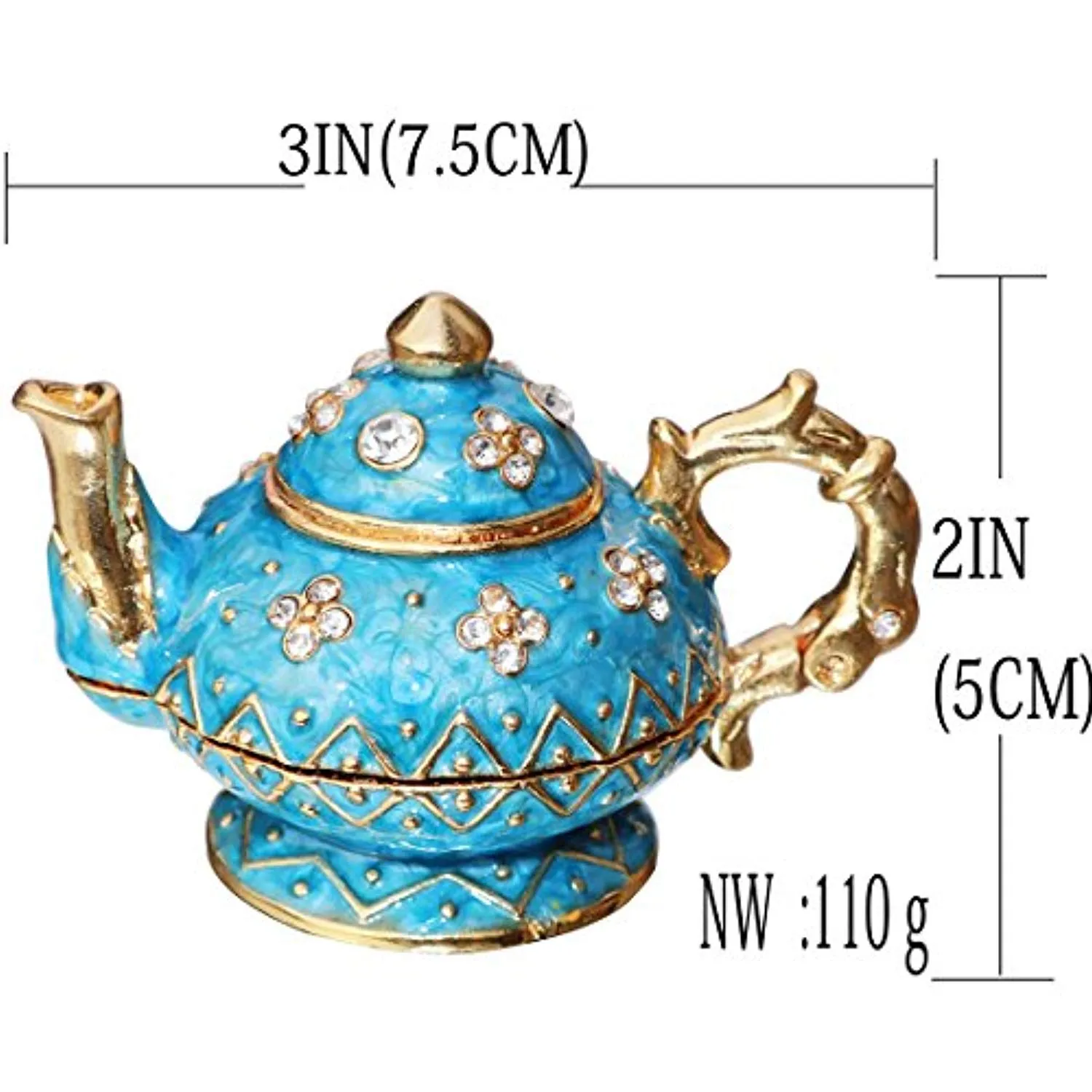 Retro lTrinket Box Hinged Hand-painted Figurine Collectible Ring Holder