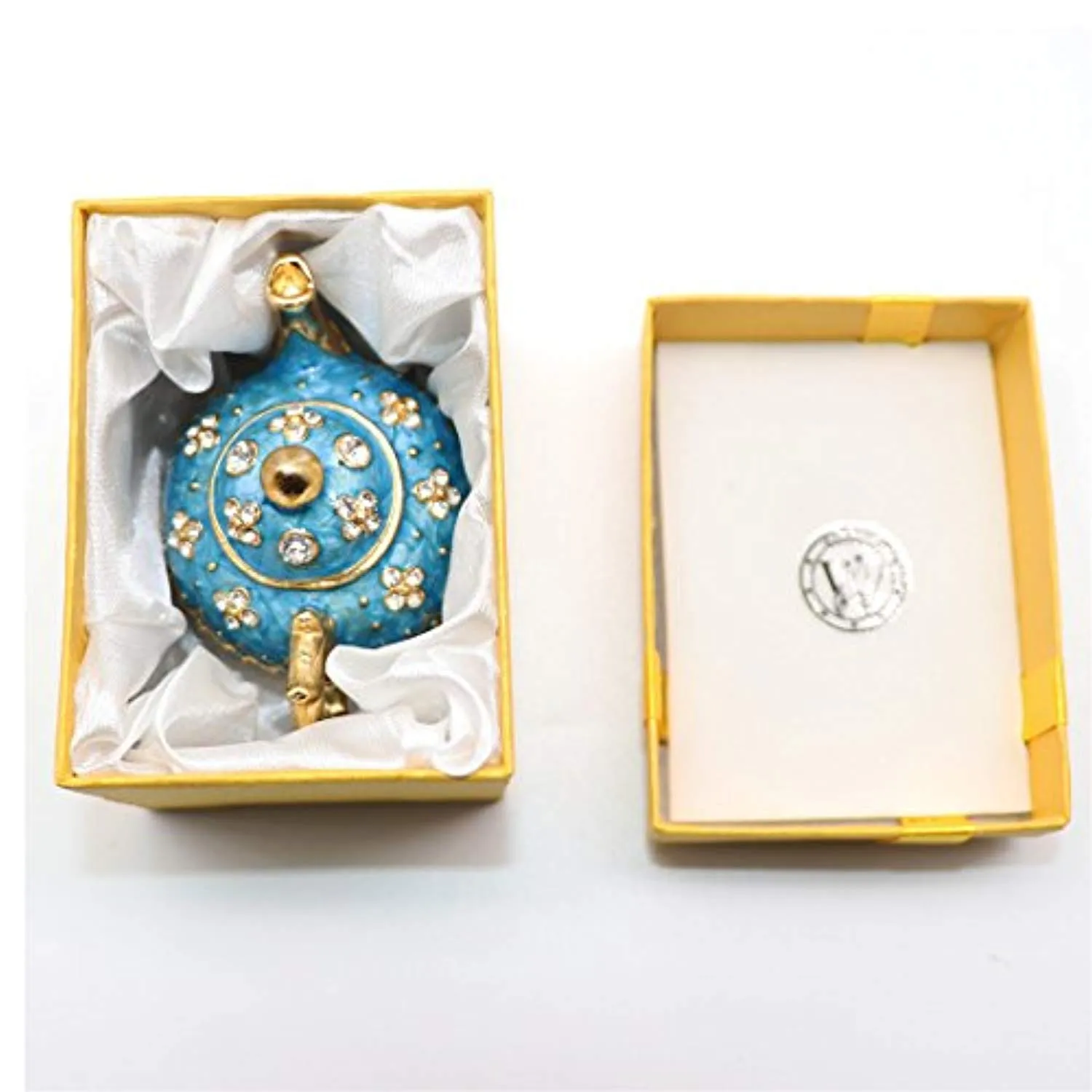 Retro lTrinket Box Hinged Hand-painted Figurine Collectible Ring Holder