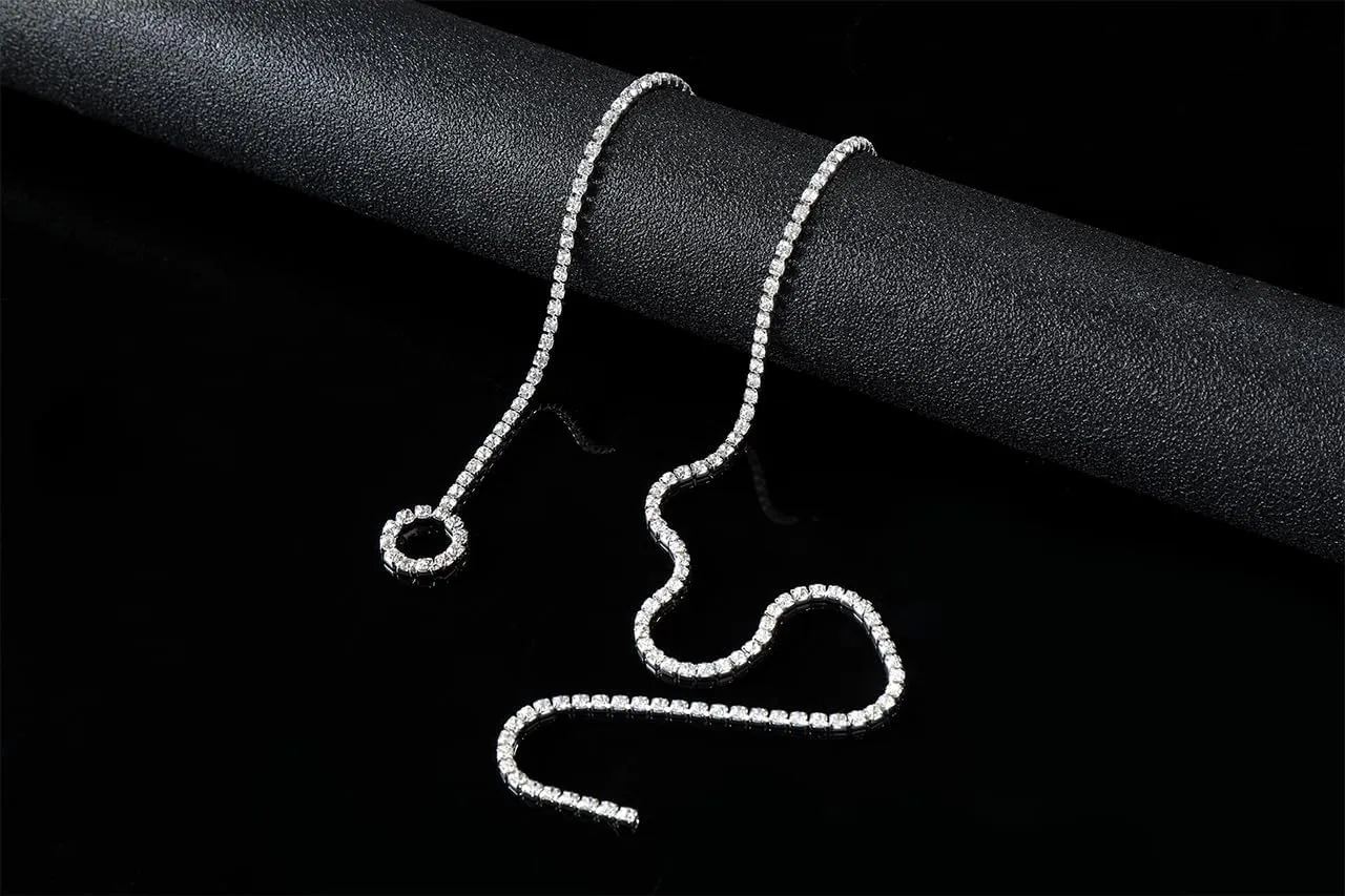Rhinestone Choker Necklaces Silver Sparkly Diamond Choker Crystal Necklace for Women
