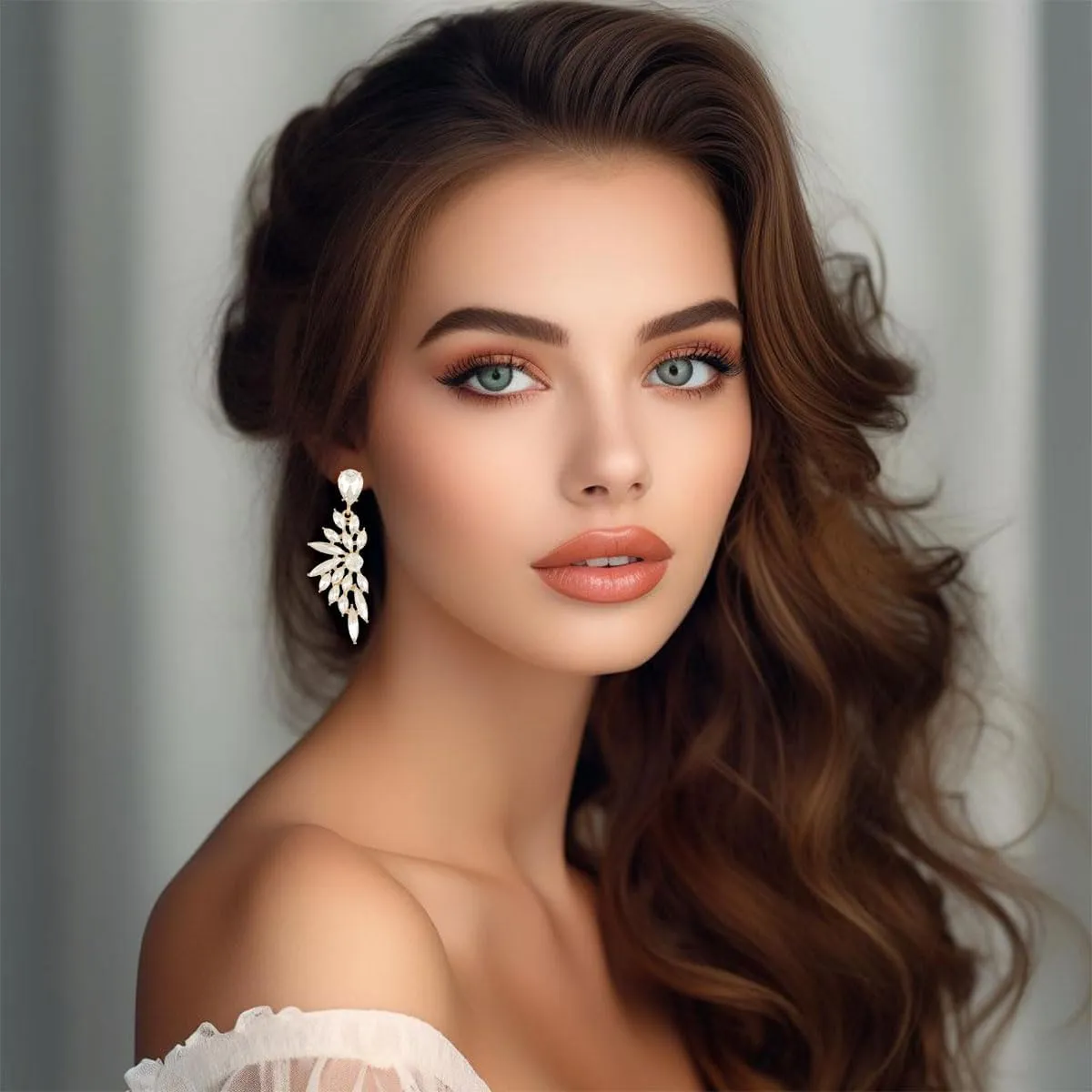 Rhinestone Statement Earrings Cluster Crystal Drop Dangle Earrings Teardrop Chandelier Earring Dangling Prom Wedding Bridal Earrings for Women