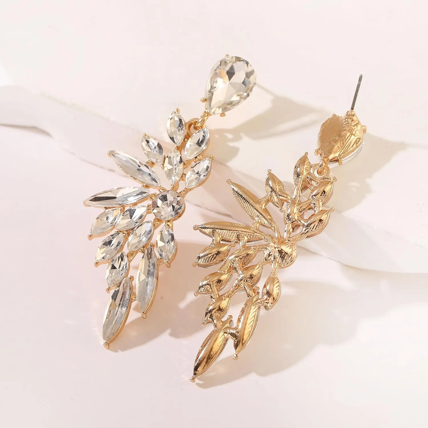 Rhinestone Statement Earrings Cluster Crystal Drop Dangle Earrings Teardrop Chandelier Earring Dangling Prom Wedding Bridal Earrings for Women