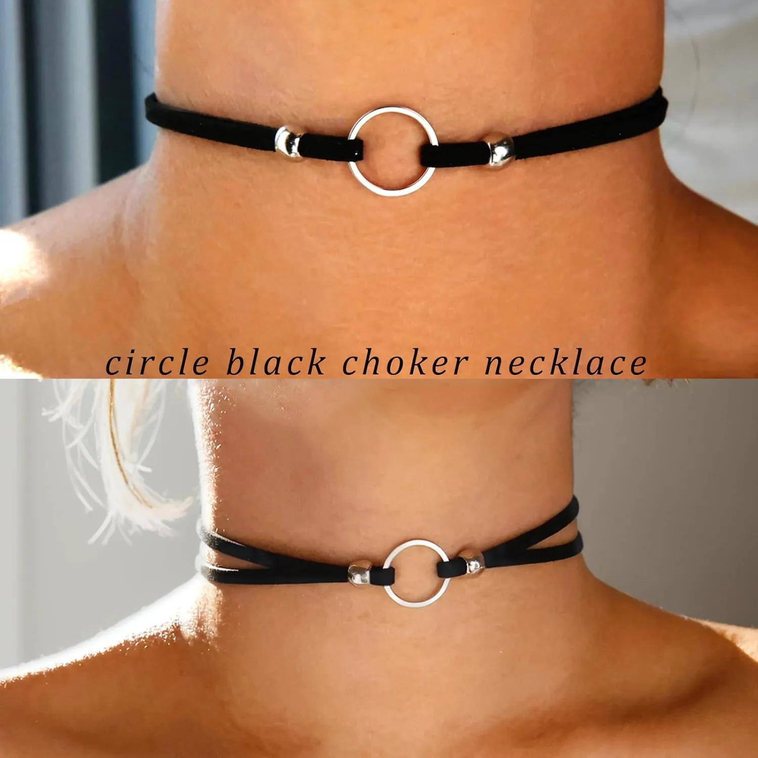 Ronglry 3pcs Black Choker Necklace for Women Black Velvet Choker Set Layered Black Choker Necklaces Classic Chokers for Women Adjustable Gothic Lace Black Collar Necklace for Party Cosplay Christmas Birthday Jewelry Gifts