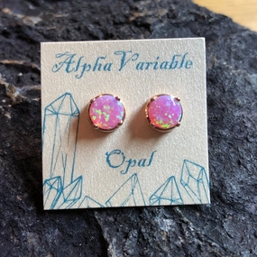 Trendy Design Opulent Adornment Rose Gold Pink Opal Earrings
