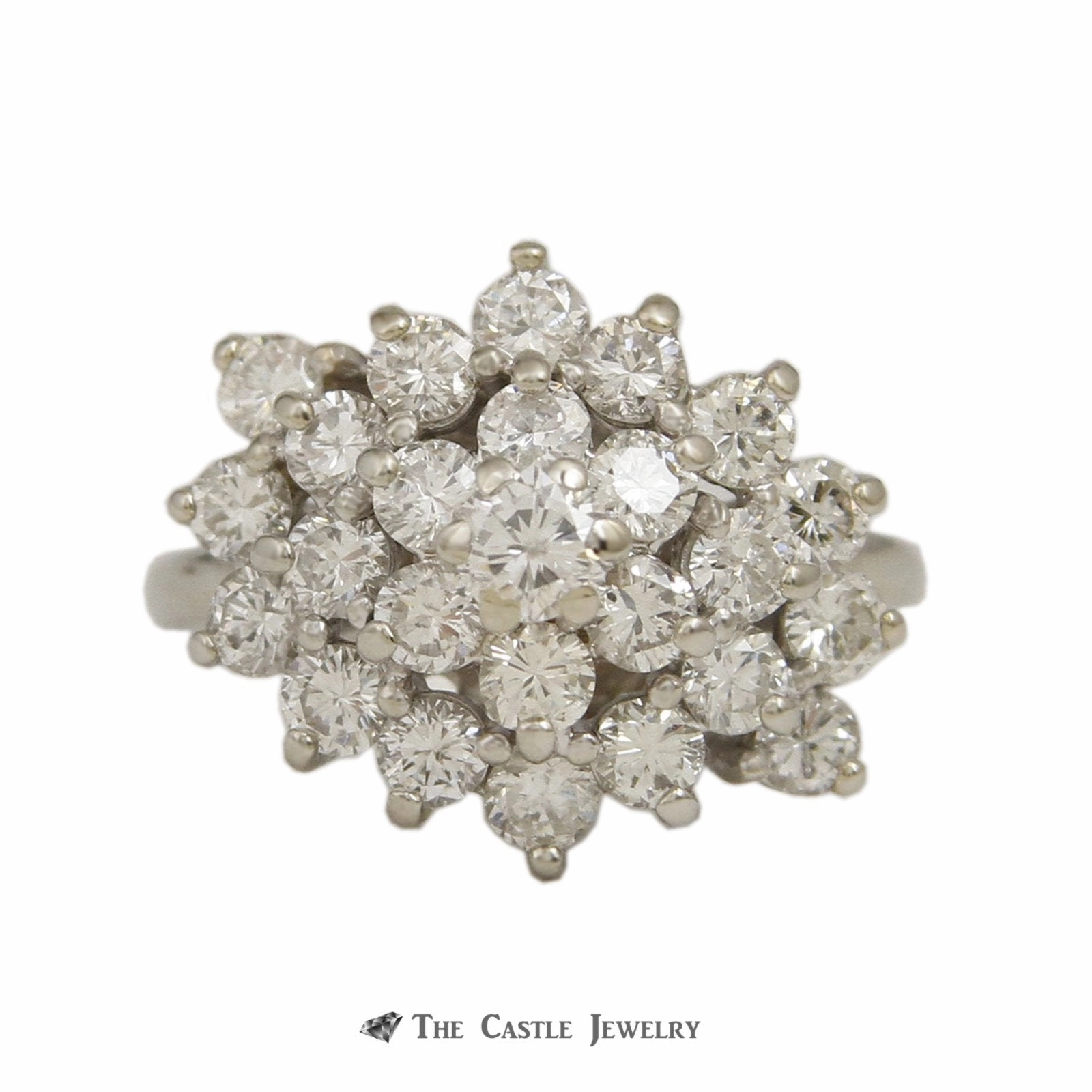 Round Brilliant Cut 1.50cttw Diamond Cluster Ring in 14K White Gold Personal Item