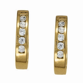 Luxurious Decoration Affordable Accessory Round Diamond 10-Stone Hoop Earrings