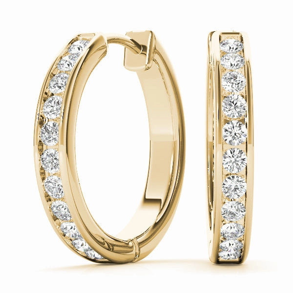 Minimalist Accent Round Diamond 10-Stone Hoop Earrings