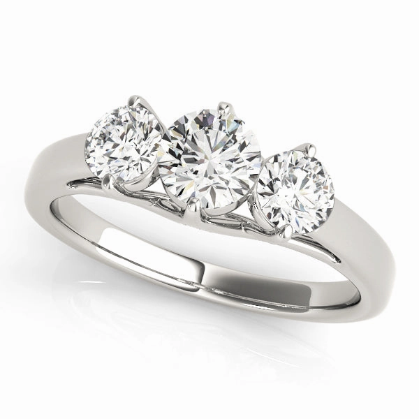 Round Diamond 3-Stone Engagement Ring Wipe Clean