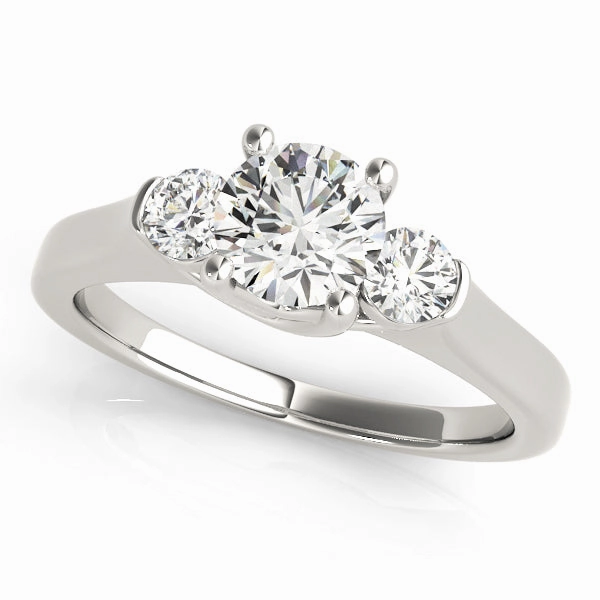 Polished Harmony Round Diamond 3-Stone Engagement Ring