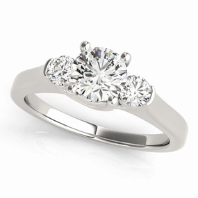 Polished Harmony Round Diamond 3-Stone Engagement Ring