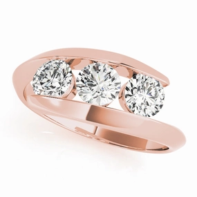 Comfortable Object Contemporary piece Round Diamond 3-Stone Engagement Ring