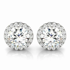 Sturdy Element Round Diamond Halo Earring Set