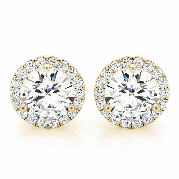 Round Diamond Halo Earring Set Vibrant Trinket
