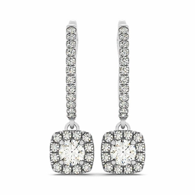 Round Diamond Halo Earrings Beautiful Design