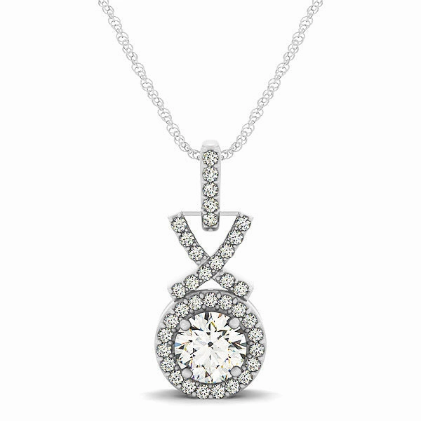 Divine Adornment Round Diamond Halo Pendant