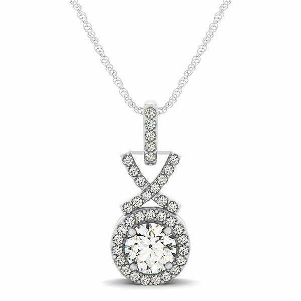Round Diamond Halo Pendant Casual Item