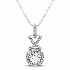 Round Diamond Halo Pendant Casual Item