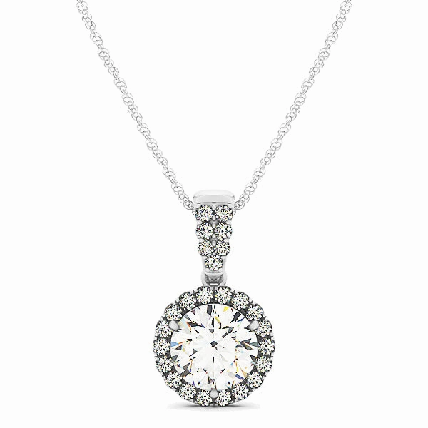 Round Diamond Halo Pendant Youth Energy