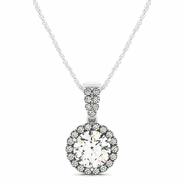 Fall Fashion Round Diamond Halo Pendant