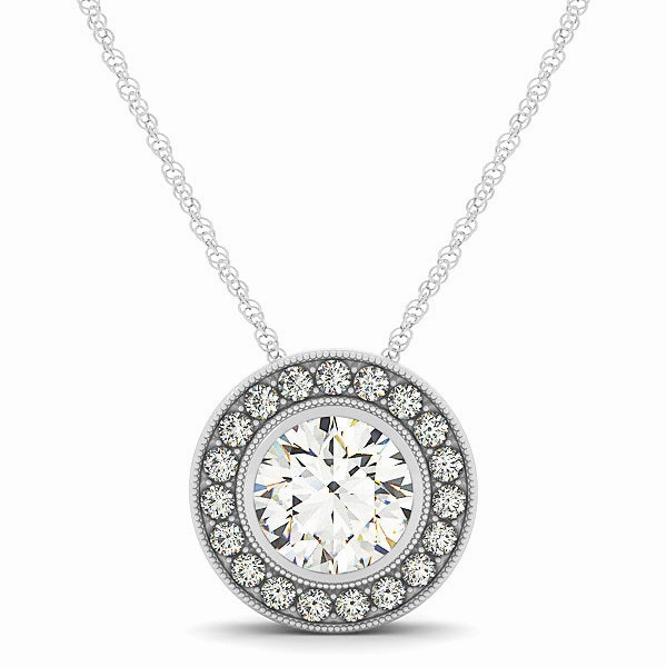 Open Air Minimal Decor Round Diamond Halo Pendant