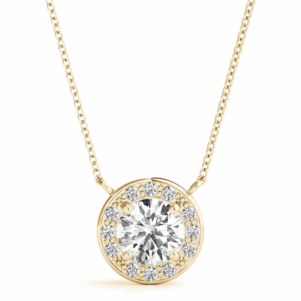 Artistic Look Round Diamond Halo Pendant