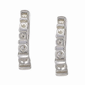 Round Diamond Hoop Earrings Abstract Adornment