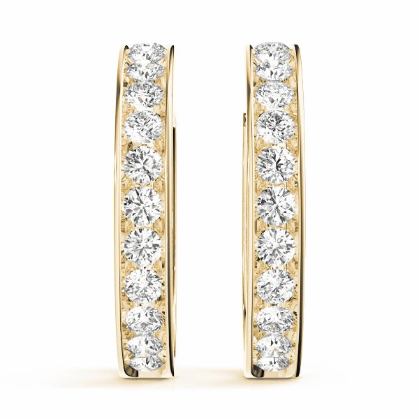 Round Diamond Hoop Earrings Classic Essential