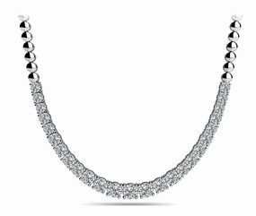 Round Diamond Multi-Stone Graduating Necklace Formal Style Professional Present