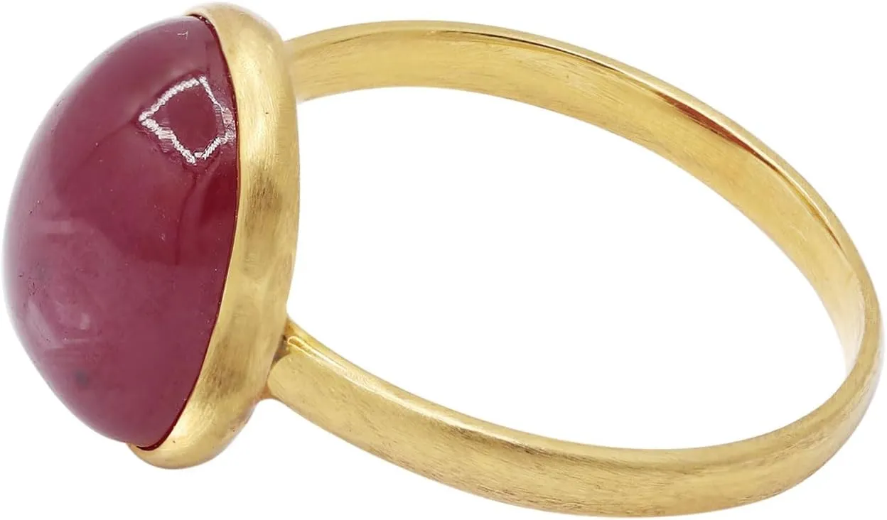 Ruby Gemstone Gold Ring Handmade Gemstone Jewelry Mens & Womens 18k Yellow Gold Ring Stone Statement Rings Gift For Mom Plain Ruby Ring Christmas Jewelry