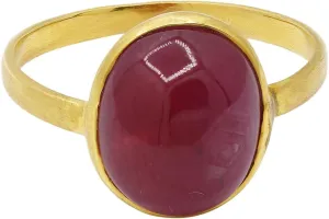 Ruby Gemstone Gold Ring Handmade Gemstone Jewelry Mens & Womens 18k Yellow Gold Ring Stone Statement Rings Gift For Mom Plain Ruby Ring Christmas Jewelry