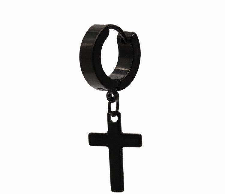 Cycolinks Titanium Steel Cross Earrings Dull Piece Vintage Element