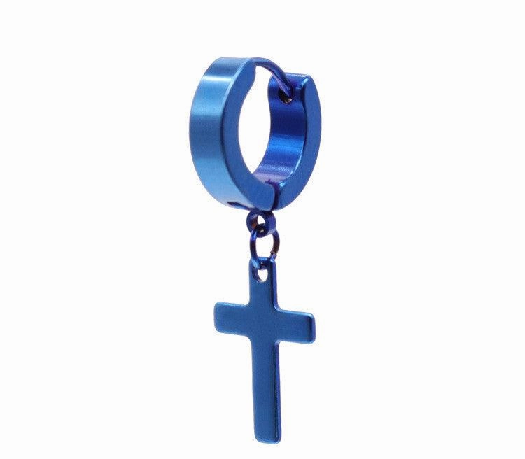 Ornate Jewelry Modern Product Cycolinks Titanium Steel Cross Earrings