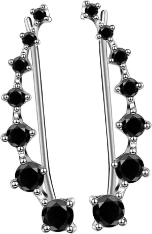 SAFIGLE 1Pair Glitter Zircon Ear Hook Cuff Earrings Elegant Jewelry for Women Stylish Zircon Embellishment Comfortable Durable Design for Casual Formal Outfits