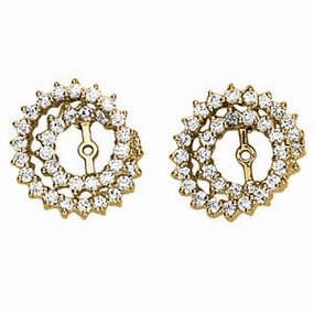 Diamond Fashion Earring Jackets Vintage Accent Lustrous Ornament