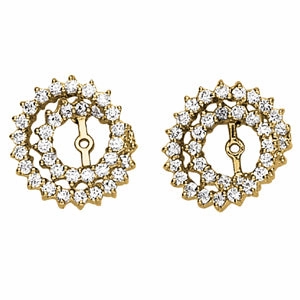 Diamond Fashion Earring Jackets Artistic Piece Elegant Detail