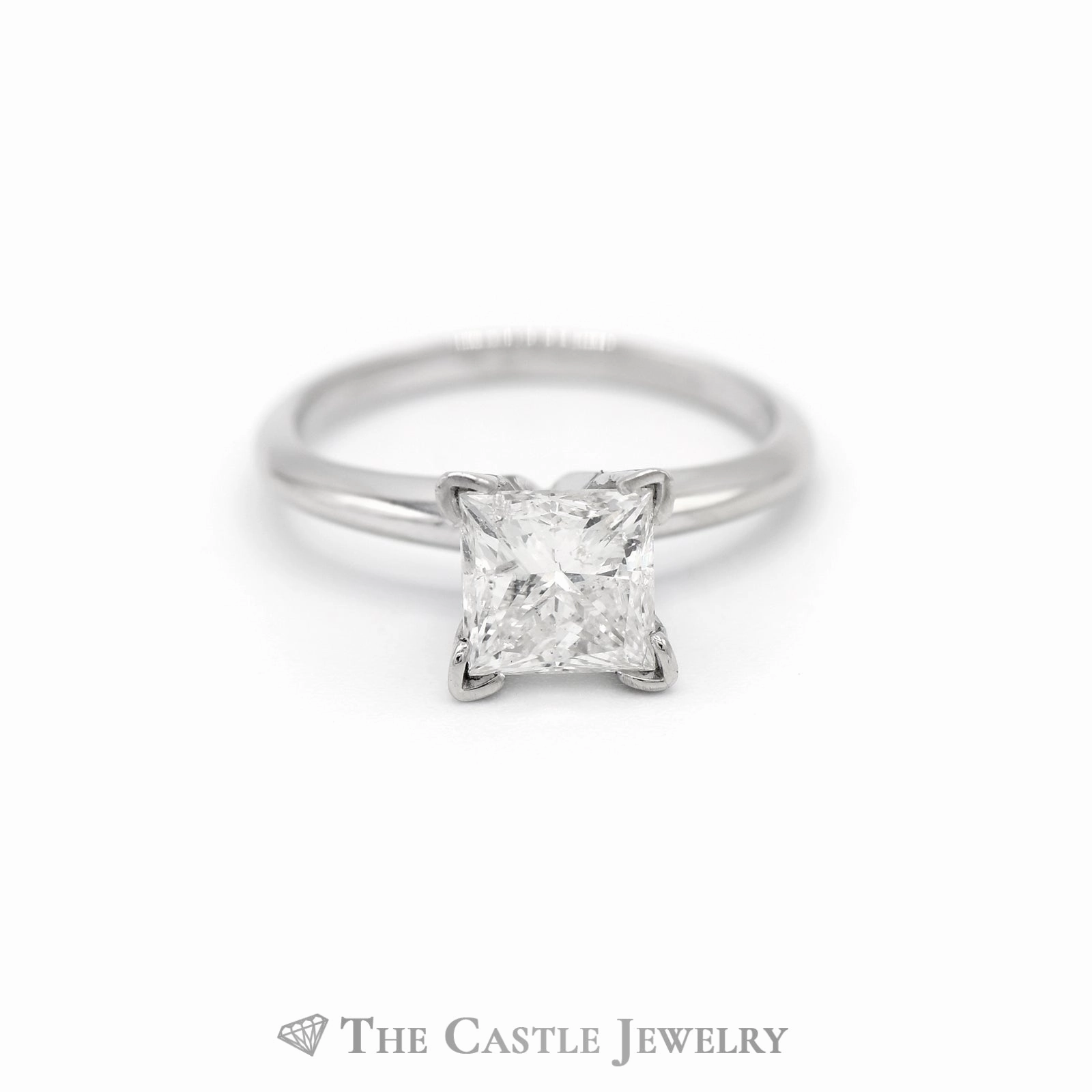 1.50CT Princess Cut Diamond Solitaire Engagement Ring in 14KT White Gold Chic Appeal