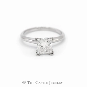 1.50CT Princess Cut Diamond Solitaire Engagement Ring in 14KT White Gold Chic Appeal