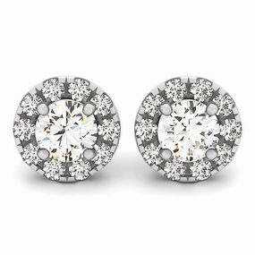 Refined Vibe Round Diamond Halo Earrings
