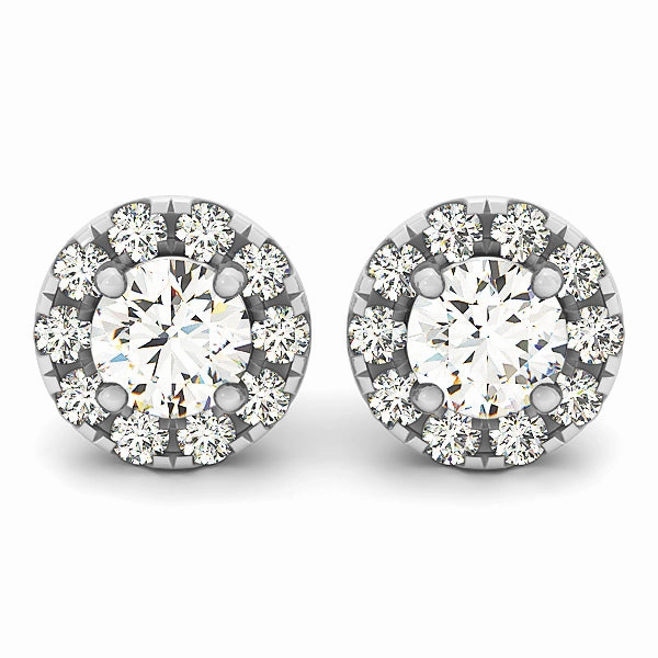 Refined Vibe Round Diamond Halo Earrings