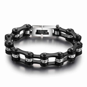 Cycolinks Black Crystal Bike Chain Bracelet Limitless Mixes