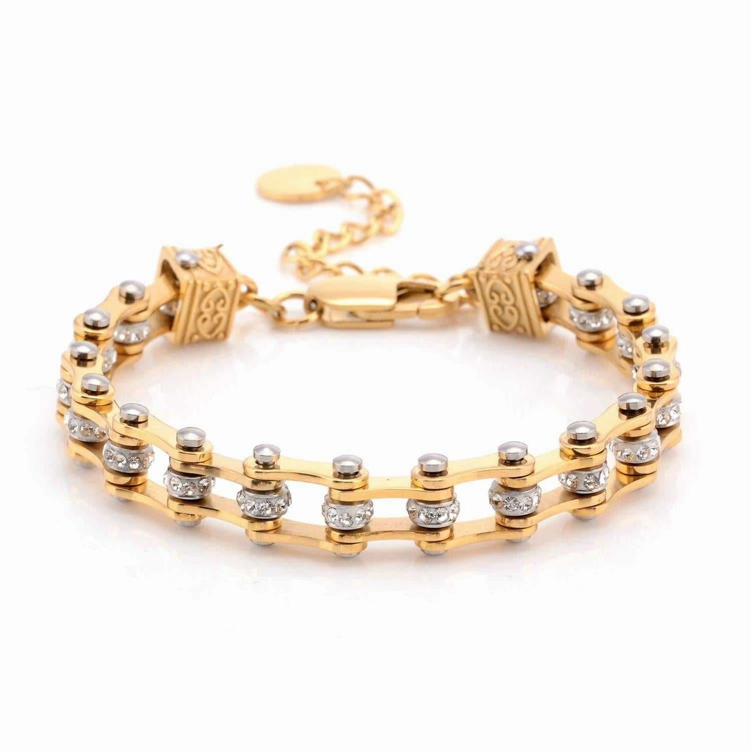 Cycolinks Womens Charm Gold Crystal Bracelet Beloved Accessory