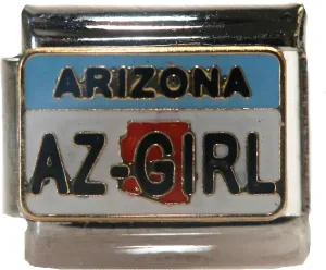 Sexy Sparkles Arizona Italian Bracelet Charm – Stainless Steel Link Compatible with Nomination Bracelets and Charm Bracelets